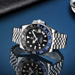PAGANI DESIGN Herren Automatikuhr – GMT, Saphirglas, Keramik, 40mm, Wasserdicht - flohmarkt-deutschland.shop
