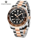 PAGANI DESIGN Herren Automatikuhr – GMT, Saphirglas, Keramik, 40mm, Wasserdicht - flohmarkt-deutschland.shop