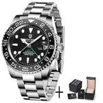 PAGANI DESIGN Herren Automatikuhr – GMT, Saphirglas, Keramik, 40mm, Wasserdicht - flohmarkt-deutschland.shop