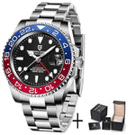PAGANI DESIGN Herren Automatikuhr – GMT, Saphirglas, Keramik, 40mm, Wasserdicht - flohmarkt-deutschland.shop