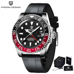 PAGANI DESIGN Herren Automatikuhr – GMT, Saphirglas, Keramik, 40mm, Wasserdicht - flohmarkt-deutschland.shop