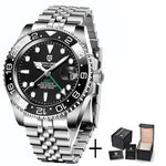 PAGANI DESIGN Herren Automatikuhr – GMT, Saphirglas, Keramik, 40mm, Wasserdicht - flohmarkt-deutschland.shop
