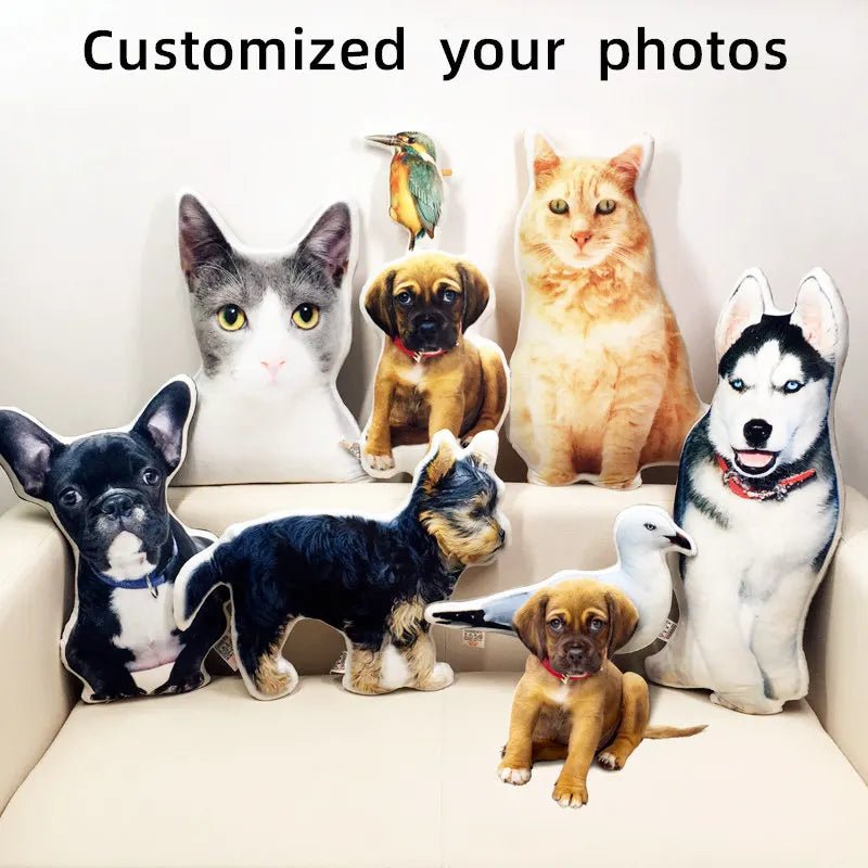 Personalisiertes Haustier-Kissen mit Foto – Hund & Katze, Plüsch - flohmarkt-deutschland.shop