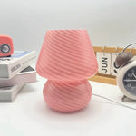 Pilz LED Tischlampe Glas USB dimmbar Schlafzimmer Nachtlicht Deko - flohmarkt-deutschland.shop