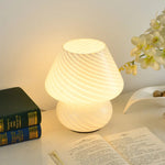 Pilz LED Tischlampe Glas USB dimmbar Schlafzimmer Nachtlicht Deko - flohmarkt-deutschland.shop