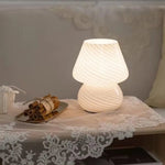 Pilz LED Tischlampe Glas USB dimmbar Schlafzimmer Nachtlicht Deko - flohmarkt-deutschland.shop