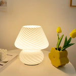 Pilz LED Tischlampe Glas USB dimmbar Schlafzimmer Nachtlicht Deko - flohmarkt-deutschland.shop