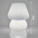 Pilz LED Tischlampe Glas USB dimmbar Schlafzimmer Nachtlicht Deko - flohmarkt-deutschland.shop