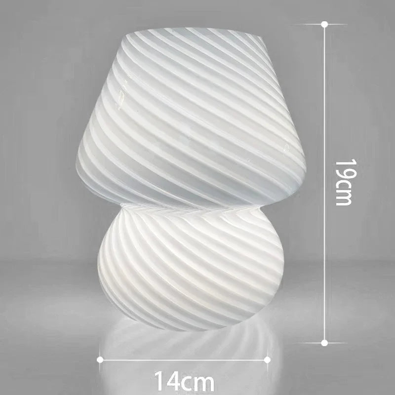 Pilz LED Tischlampe Glas USB dimmbar Schlafzimmer Nachtlicht Deko - flohmarkt-deutschland.shop