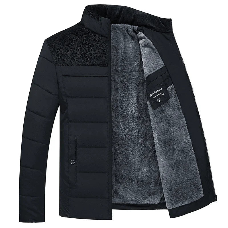 Plüsch Parka Herren – verdickt, warm, Reißverschluss, Winter - flohmarkt-deutschland.shop
