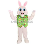 Plush Easter Bunny Rabbit with Vest Mascot Costume Karneval Kostüm Damen Party Decoration Halloween Fancy Dress - flohmarkt-deutschland.shop