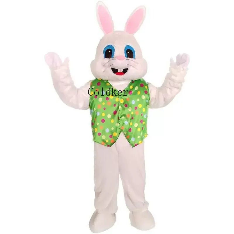 Plush Easter Bunny Rabbit with Vest Mascot Costume Karneval Kostüm Damen Party Decoration Halloween Fancy Dress - flohmarkt-deutschland.shop
