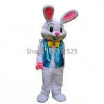 Plush Easter Bunny Rabbit with Vest Mascot Costume Karneval Kostüm Damen Party Decoration Halloween Fancy Dress - flohmarkt-deutschland.shop