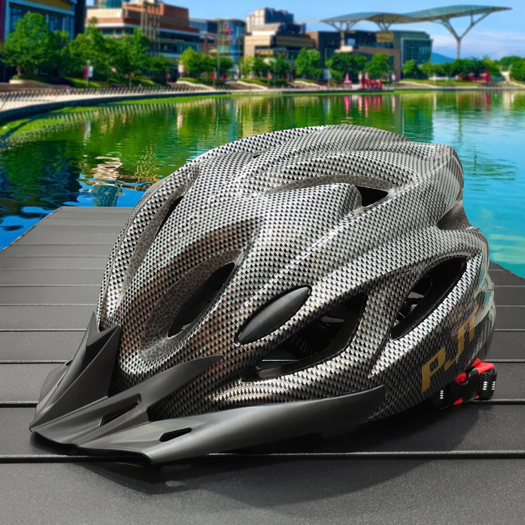 PMT Lightweight Cycling Helmet Comfort Lining Hollow Riding Safety Head Protection Bicycle MTB Helmet Carbon Pattern Bike Helmet - flohmarkt-deutschland.shop