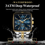 POEDAGAR Herrenuhr Chronograph – Leuchtend, Wasserdicht, Datum, Edelstahl Quarz - flohmarkt-deutschland.shop