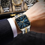 POEDAGAR Herrenuhr Chronograph – Leuchtend, Wasserdicht, Datum, Edelstahl Quarz - flohmarkt-deutschland.shop