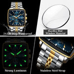 POEDAGAR Herrenuhr Chronograph – Leuchtend, Wasserdicht, Datum, Edelstahl Quarz - flohmarkt-deutschland.shop