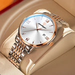 POEDAGAR Herrenuhr Luxus Sport – Edelstahl, Datum, Leuchtend, Wasserdicht, Quarz - flohmarkt-deutschland.shop