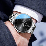 POEDAGAR Herrenuhr Luxus Sport – Edelstahl, Datum, Leuchtend, Wasserdicht, Quarz - flohmarkt-deutschland.shop