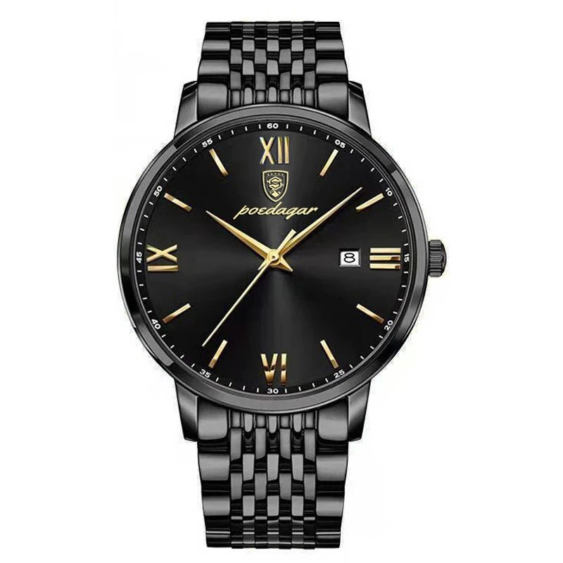 POEDAGAR Herrenuhr Luxus Sport – Edelstahl, Datum, Leuchtend, Wasserdicht, Quarz - flohmarkt-deutschland.shop
