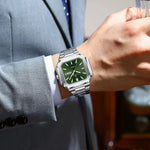 POEDAGAR Herrenuhr Quadrat – Edelstahl, Leuchtend, Datum, Woche, Quarz - flohmarkt-deutschland.shop