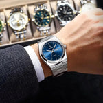 POEDAGAR Luxus Herrenuhr – Edelstahl, Leuchtend, Datum, Woche, Quarz - flohmarkt-deutschland.shop