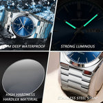 POEDAGAR Luxus Herrenuhr – Edelstahl, Leuchtend, Datum, Woche, Quarz - flohmarkt-deutschland.shop