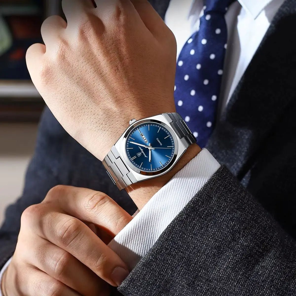 POEDAGAR Luxus Herrenuhr – Edelstahl, Leuchtend, Datum, Woche, Quarz - flohmarkt-deutschland.shop
