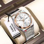 POEDAGAR Luxus Herrenuhr – Edelstahl, Leuchtend, Datum, Woche, Quarz - flohmarkt-deutschland.shop