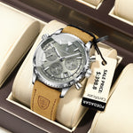 POEDAGAR Luxus Mann Uhr Quarz Wasserdicht Leucht Datum Chronograph Leder Männer Armbanduhr Militär Sport herren Uhren Reloj - flohmarkt-deutschland.shop
