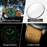 POEDAGAR Luxus Mann Uhr Quarz Wasserdicht Leucht Datum Chronograph Leder Männer Armbanduhr Militär Sport herren Uhren Reloj - flohmarkt-deutschland.shop