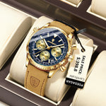 POEDAGAR Luxus Mann Uhr Quarz Wasserdicht Leucht Datum Chronograph Leder Männer Armbanduhr Militär Sport herren Uhren Reloj - flohmarkt-deutschland.shop