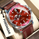 POEDAGAR Luxus Mode Mann Uhr Leuchtende Wasserdichte Datum Sport Uhren Für Männer Nylon Leder Quarz Business herren Uhr Reloj - flohmarkt-deutschland.shop