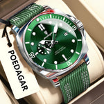 POEDAGAR Luxus Mode Mann Uhr Leuchtende Wasserdichte Datum Sport Uhren Für Männer Nylon Leder Quarz Business herren Uhr Reloj - flohmarkt-deutschland.shop
