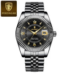 POEDAGAR Luxus Sport Herrenuhr – Edelstahl, Datum, Leuchtend, Wasserdicht, Quarz + Box - flohmarkt-deutschland.shop