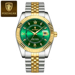 POEDAGAR Luxus Sport Herrenuhr – Edelstahl, Datum, Leuchtend, Wasserdicht, Quarz + Box - flohmarkt-deutschland.shop
