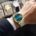 POEDAGAR Luxus Sport Herrenuhr – Edelstahl, Datum, Leuchtend, Wasserdicht, Quarz + Box - flohmarkt-deutschland.shop
