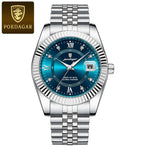 POEDAGAR Luxus Sport Herrenuhr – Edelstahl, Datum, Leuchtend, Wasserdicht, Quarz + Box - flohmarkt-deutschland.shop