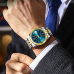 POEDAGAR Luxus Sport Herrenuhr – Edelstahl, Datum, Leuchtend, Wasserdicht, Quarz + Box - flohmarkt-deutschland.shop