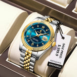 POEDAGAR Luxus Sport Herrenuhr – Edelstahl, Datum, Leuchtend, Wasserdicht, Quarz + Box - flohmarkt-deutschland.shop