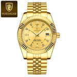 POEDAGAR Luxus Sport Herrenuhr – Edelstahl, Datum, Leuchtend, Wasserdicht, Quarz + Box - flohmarkt-deutschland.shop
