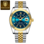 POEDAGAR Luxus Sport Herrenuhr – Edelstahl, Datum, Leuchtend, Wasserdicht, Quarz + Box - flohmarkt-deutschland.shop