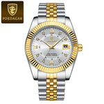 POEDAGAR Luxus Sport Herrenuhr – Edelstahl, Datum, Leuchtend, Wasserdicht, Quarz + Box - flohmarkt-deutschland.shop
