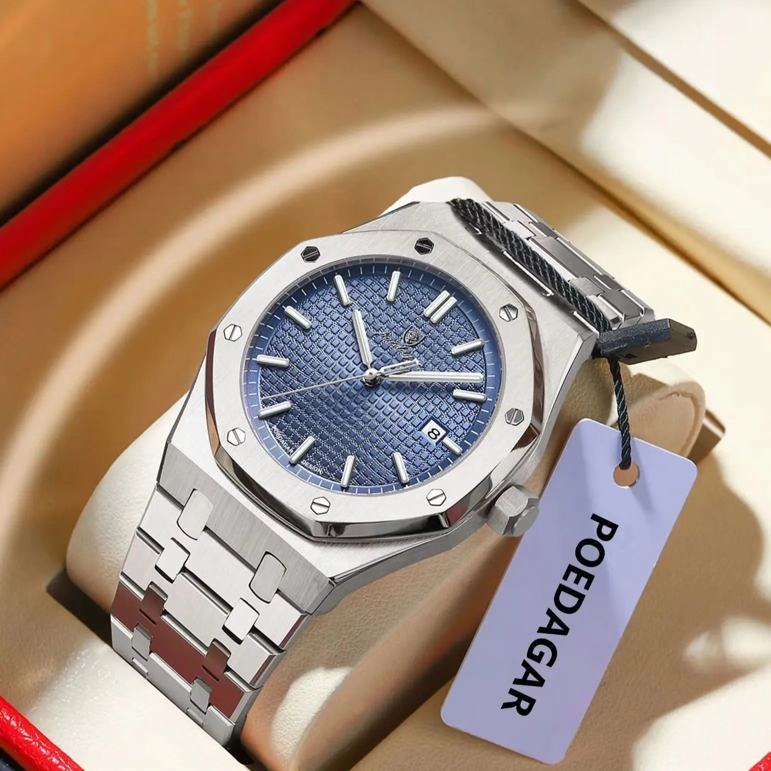POEDAGAR Original Luxury Man Watch Date Luminous Waterproof Stainless Steel Men Wristwatch Fashion Business Quartz Men's Watches - flohmarkt-deutschland.shop