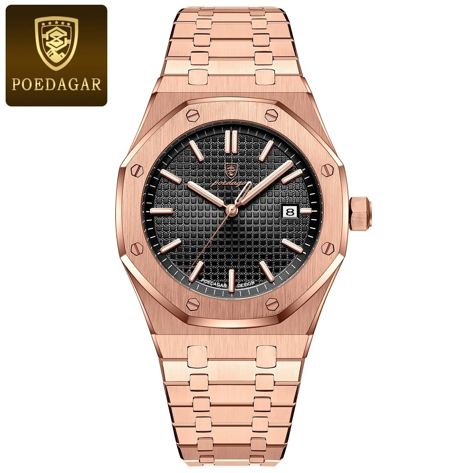 POEDAGAR Original Luxury Man Watch Date Luminous Waterproof Stainless Steel Men Wristwatch Fashion Business Quartz Men's Watches - flohmarkt-deutschland.shop