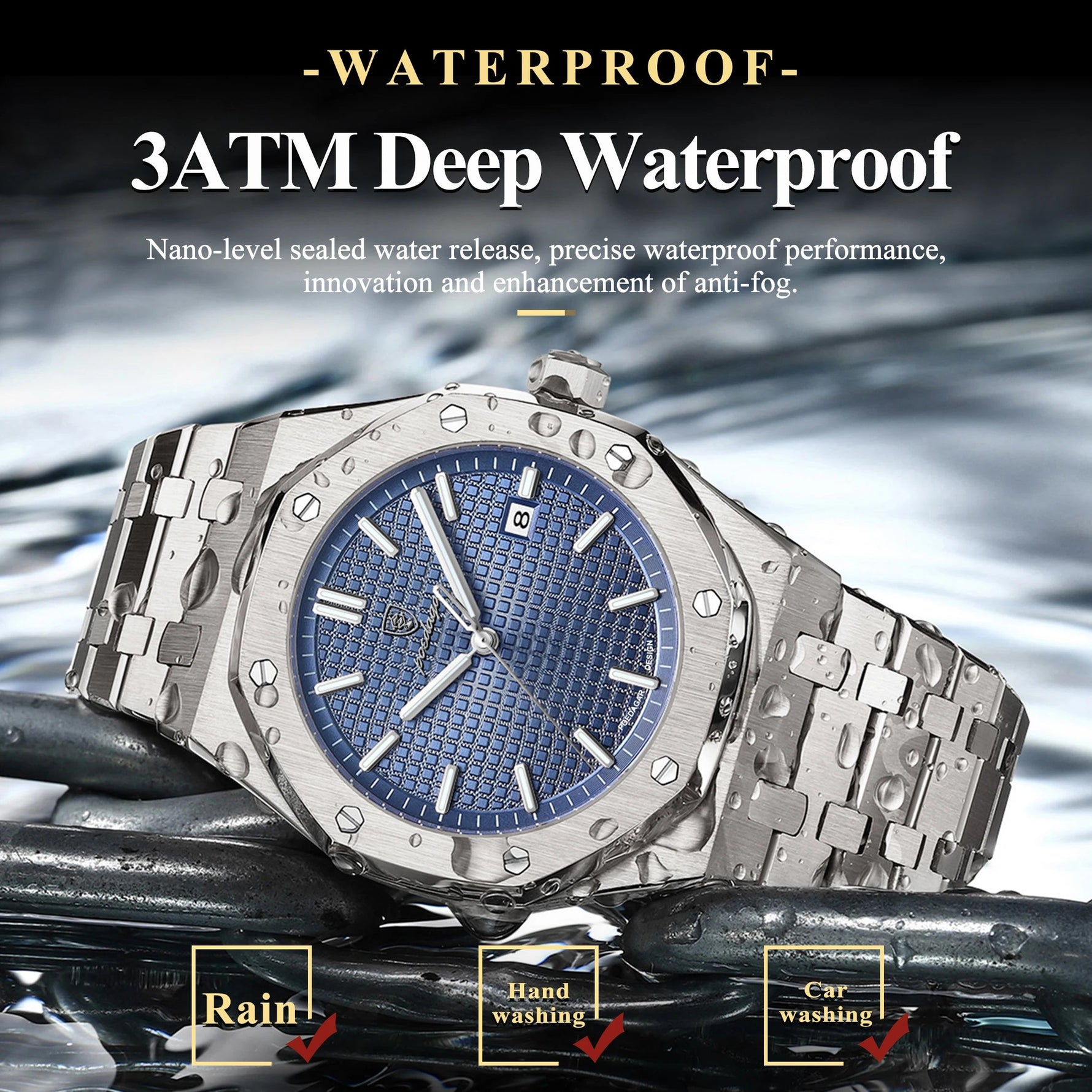 POEDAGAR Original Luxury Man Watch Date Luminous Waterproof Stainless Steel Men Wristwatch Fashion Business Quartz Men's Watches - flohmarkt-deutschland.shop