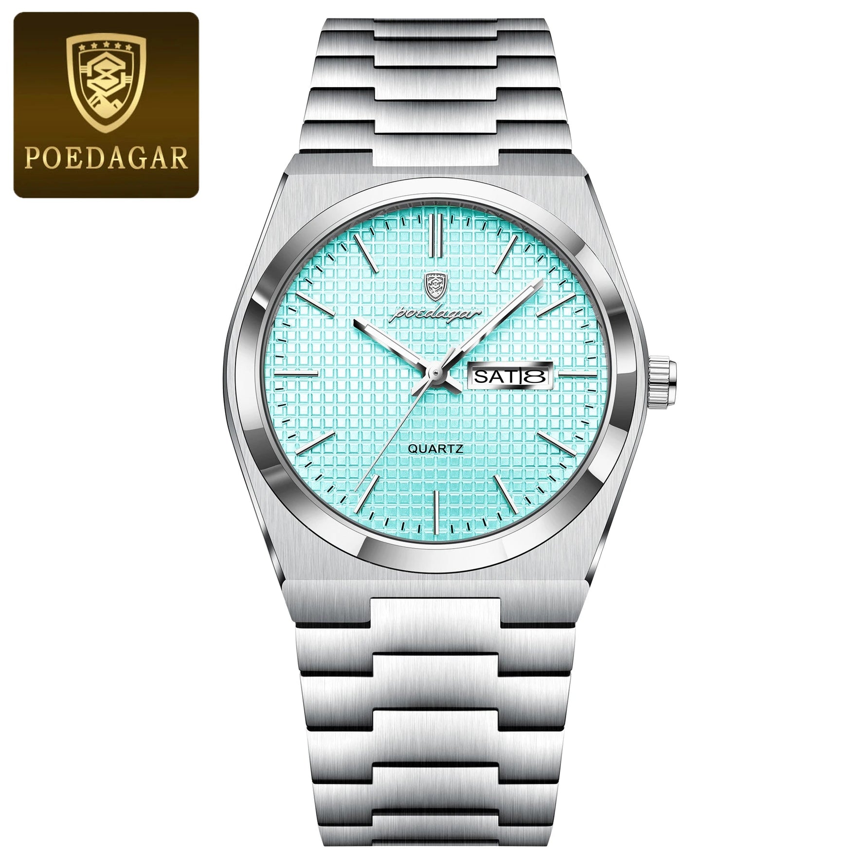 POEDAGAR Top Business Man Watch Luminous Waterproof Stainless Steel Men Wristwatch Date Week Quartz Fashion Casual Men's Watches - flohmarkt-deutschland.shop