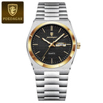 POEDAGAR Top Business Man Watch Luminous Waterproof Stainless Steel Men Wristwatch Date Week Quartz Fashion Casual Men's Watches - flohmarkt-deutschland.shop