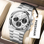 POEDAGAR Top Mode Mann Armbanduhr Chronograph Datum Edelstahl Business Männer Uhr Wasserdicht Leucht männer Quarz Uhren - flohmarkt-deutschland.shop
