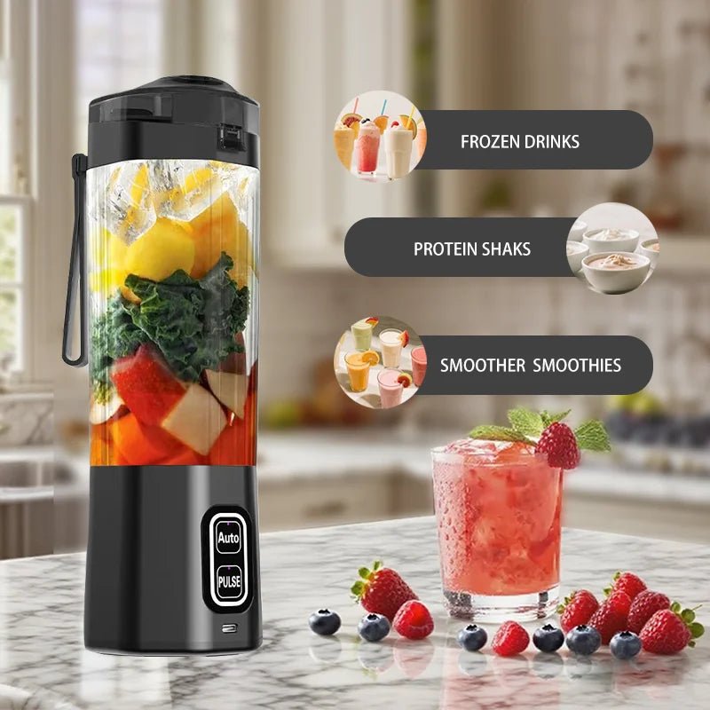 Portable Electric Juice Maker Blender 700ML USB Rechargeable Fruit Mixer 6 Blades Juicer for Shakes Smoothies Fresh Juicing Cup - flohmarkt-deutschland.shop